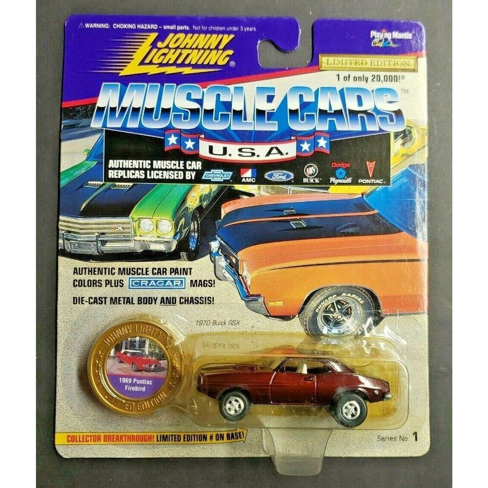 1996 Johnny Lightning Muscle Cars USA 1969 Pontiac Firebird Plum HW6‎
